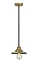 Innovations Lighting 288-1S-BAB-M4-AB - Railroad - 1 Light - 8 inch - Black Antique Brass - Stem hung - Mini Pendant