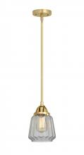 Innovations Lighting 288-1S-SG-G142 - Chatham - 1 Light - 7 inch - Satin Gold - Stem hung - Mini Pendant
