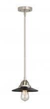 Innovations Lighting 288-1S-SN-M6-BK - Railroad - 1 Light - 8 inch - Brushed Satin Nickel - Stem hung - Mini Pendant