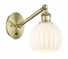Innovations Lighting 317-1W-AB-G1217-6WV - White Venetian - 1 Light - 6 inch - Antique Brass - Adjustable Sconce