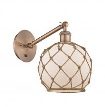 Innovations Lighting 317-1W-AC-G121-8RB - Farmhouse Rope - 1 Light - 8 inch - Antique Copper - Adjustable Sconce