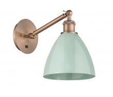 Innovations Lighting 317-1W-AC-MBD-75-SF - Plymouth - 1 Light - 8 inch - Antique Copper - Adjustable Sconce