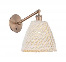 Innovations Lighting 317-1W-AC-NBD-9-NAT - Bristol Natural - 1 Light - 9 inch - Antique Copper - Sconce