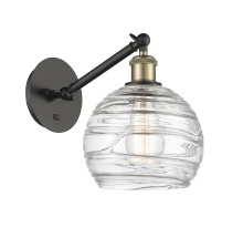 Innovations Lighting 317-1W-BAB-G1213-8CL - Athens Deco Swirl - 1 Light - 8 inch - Black Antique Brass - Sconce