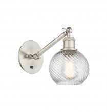 Innovations Lighting 317-1W-SN-G1214-6 - Small Twisted Swirl 1 Light Sconce part of the Ballston Collection