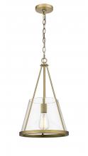 Innovations Lighting 383-1S-BB-G384A-12CL - Lux - 1 Light - 12 inch - Brushed Brass - Chain Hung - Mini Pendant