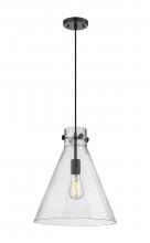Innovations Lighting 410-1PM-BK-G411-14SDY - Newton Cone - 1 Light - 14 inch - Matte Black - Cord hung - Pendant