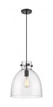 Innovations Lighting 410-1PM-BK-G412-12CL - Newton Bell - 1 Light - 12 inch - Matte Black - Cord hung - Pendant