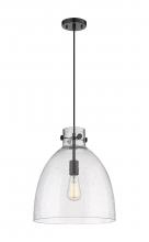 Innovations Lighting 410-1PM-BK-G412-14SDY - Newton Bell - 1 Light - 14 inch - Matte Black - Cord hung - Pendant