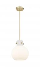 Innovations Lighting 410-1PM-CB-G410-10WH - Newton Sphere - 1 Light - 10 inch - Champagne Bronze - Cord hung - Mini Pendant