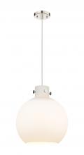 Innovations Lighting 410-1PM-PN-G410-14WH - Newton Sphere - 1 Light - 14 inch - Polished Nickel - Cord hung - Pendant