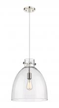 Innovations Lighting 410-1PM-PN-G412-14CL - Newton Bell - 1 Light - 14 inch - Polished Nickel - Cord hung - Pendant