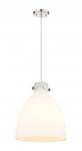 Innovations Lighting 410-1PM-PN-G412-14WH - Newton Bell - 1 Light - 14 inch - Polished Nickel - Cord hung - Pendant