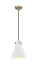Innovations Lighting 410-1PS-BB-M411-8W - Newton Cone - 1 Light - 8 inch - Brushed Brass - Cord hung - Pendant