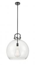 Innovations Lighting 410-1S-BK-18CL - Newton Sphere - 1 Light - 18 inch - Matte Black - Stem hung - Pendant