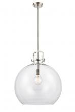 Innovations Lighting 410-1S-SN-18CL - Newton Sphere - 1 Light - 18 inch - Brushed Satin Nickel - Stem hung - Pendant