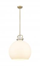 Innovations Lighting 410-1SL-BB-G410-18WH - Newton Sphere - 1 Light - 18 inch - Brushed Brass - Pendant