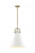 Innovations Lighting 410-1SL-BB-M411-14W - Newton Cone - 1 Light - 14 inch - Brushed Brass - Pendant