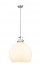 Innovations Lighting 410-1SL-SN-G410-18WH - Newton Sphere - 1 Light - 18 inch - Satin Nickel - Pendant