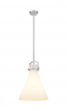 Innovations Lighting 410-1SL-SN-G411-14WH - Newton Cone - 1 Light - 14 inch - Satin Nickel - Pendant