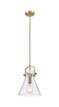 Innovations Lighting 410-1SM-BB-G411-10SDY - Newton Cone - 1 Light - 10 inch - Brushed Brass - Mini Pendant