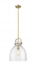 Innovations Lighting 410-1SM-BB-G412-12SDY - Newton Bell - 1 Light - 12 inch - Brushed Brass - Mini Pendant
