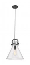 Innovations Lighting 410-1SM-BK-G411-12CL - Newton Cone - 1 Light - 12 inch - Matte Black - Mini Pendant