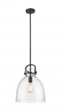 Innovations Lighting 410-1SM-BK-G412-12CL - Newton Bell - 1 Light - 12 inch - Matte Black - Mini Pendant