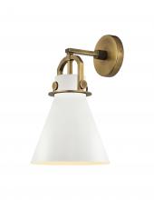 Innovations Lighting 410-1W-BB-M411-8W - Newton Cone - 1 Light - 8 inch - Brushed Brass - Sconce