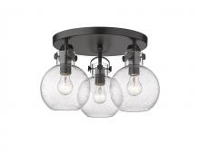 Innovations Lighting 410-3F-BK-G410-7SDY - Newton Sphere - 3 Light - 18 inch - Matte Black - Semi-Flush Mount