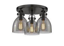 Innovations Lighting 410-3F-BK-G412-7SM - Newton Bell - 3 Light - 18 inch - Matte Black - Semi-Flush Mount