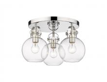 Innovations Lighting 410-3F-PN-G410-7CL - Newton Sphere - 3 Light - 18 inch - Polished Nickel - Semi-Flush Mount