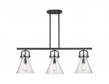 Innovations Lighting 410-3I-BK-G411-10SDY - Newton Cone - 3 Light - 42 inch - Matte Black - Island Light