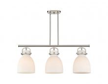 Innovations Lighting 410-3I-SN-G412-10WH - Newton Bell - 3 Light - 42 inch - Satin Nickel - Island Light