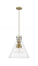 Innovations Lighting 410-3PL-BB-G411-14CL - Newton Cone - 3 Light - 16 inch - Brushed Brass - Cord hung - Pendant