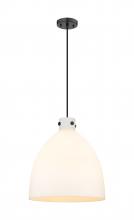 Innovations Lighting 410-3PL-BK-G412-18WH - Newton Bell - 3 Light - 18 inch - Matte Black - Cord hung - Pendant