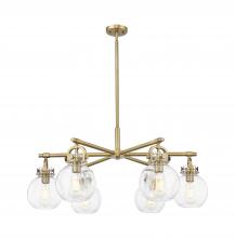 Innovations Lighting 410-6CR-BB-G410-7SDY - Newton Sphere - 6 Light - 26 inch - Brushed Brass - Chandelier