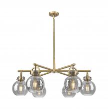 Innovations Lighting 410-6CR-BB-G410-7SM - Newton Sphere - 6 Light - 26 inch - Brushed Brass - Chandelier