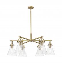 Innovations Lighting 410-6CR-BB-G411-7SDY - Newton Cone - 6 Light - 26 inch - Brushed Brass - Chandelier