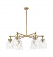 Innovations Lighting 410-6CR-BB-G412-7SDY - Newton Bell - 6 Light - 26 inch - Brushed Brass - Chandelier