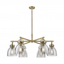Innovations Lighting 410-6CR-BB-G412-7SM - Newton Bell - 6 Light - 26 inch - Brushed Brass - Chandelier