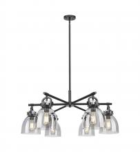 Innovations Lighting 410-6CR-BK-G412-7SM - Newton Bell - 6 Light - 26 inch - Matte Black - Chandelier