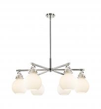 Innovations Lighting 410-6CR-PN-G410-7WH - Newton Sphere - 6 Light - 26 inch - Polished Nickel - Chandelier