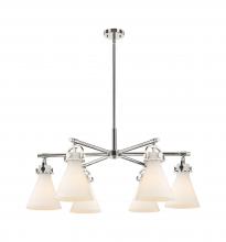 Innovations Lighting 410-6CR-PN-G411-7WH - Newton Cone - 6 Light - 26 inch - Polished Nickel - Chandelier