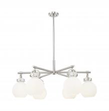 Innovations Lighting 410-6CR-SN-G410-7WH - Newton Sphere - 6 Light - 26 inch - Satin Nickel - Chandelier