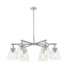Innovations Lighting 410-6CR-SN-G412-7CL - Newton Bell - 6 Light - 26 inch - Satin Nickel - Chandelier