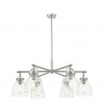 Innovations Lighting 410-6CR-SN-G412-7SDY - Newton Bell - 6 Light - 26 inch - Satin Nickel - Chandelier
