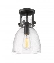 Innovations Lighting 411-1F-BK-G412-8SDY - Newton Bell - 1 Light - 8 inch - Matte Black - Semi-Flush Mount