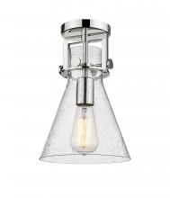 Innovations Lighting 411-1F-PN-G411-8SDY - Newton Cone - 1 Light - 8 inch - Polished Nickel - Semi-Flush Mount