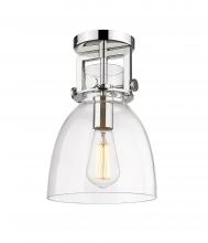 Innovations Lighting 411-1F-PN-G412-8CL - Newton Bell - 1 Light - 8 inch - Polished Nickel - Semi-Flush Mount